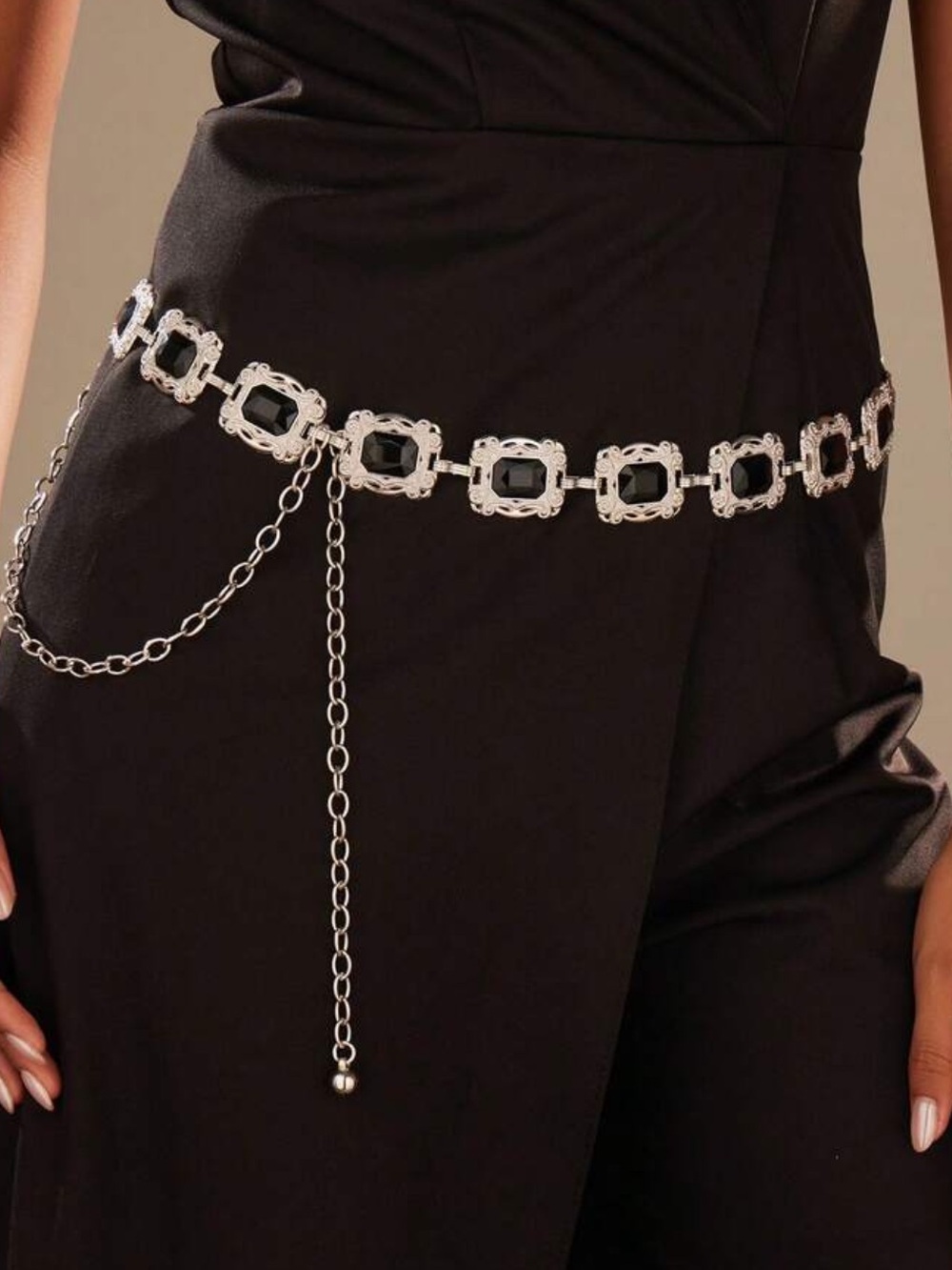 Vintage Black & Silver Chain Belt NEW 🏷️